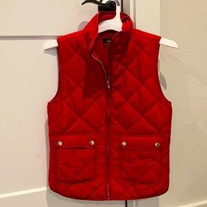 Red Zipper Vest with Gold Detail